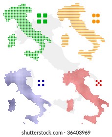 Layered editable vector illustration country map of Italy,which contains four defferent pixel versions,can be used as background or material.