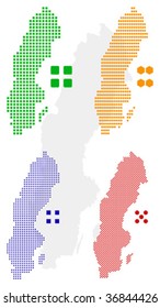 Layered editable vector illustration country map of Sweden,which contains four defferent pixel versions,can be used as background or material.