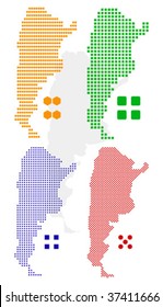 Layered editable vector illustration country map of Argentina,which contains four defferent pixel versions,can be used as background or material.