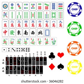 Layered editable vector illustration of the different elements of Gambling.