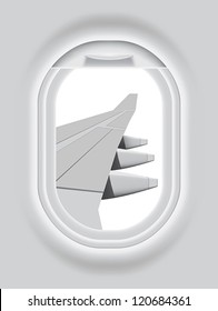 Layered editable vector illustration of isolated Aircraft Porthole with white background.