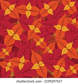 Layered editable vector illustration of leaves background.