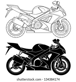 Layered editable vector illustration of Motorcycle.