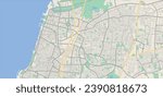 Layered editable vector illustration outline Map of Tel Aviv,Israel.