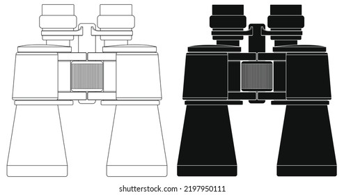 Layered editable vector illustration  outline of binoculars.