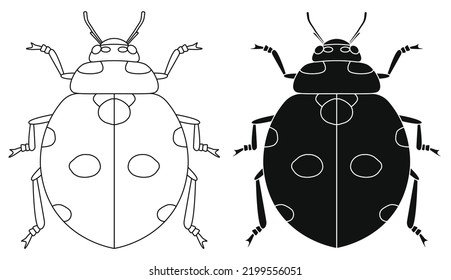 Layered editable vector illustration outline of ladybug.