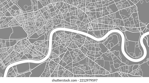 Layered editable vector illustration outline of London city map.