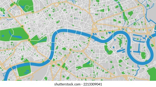 Layered editable vector illustration outline of London city map.