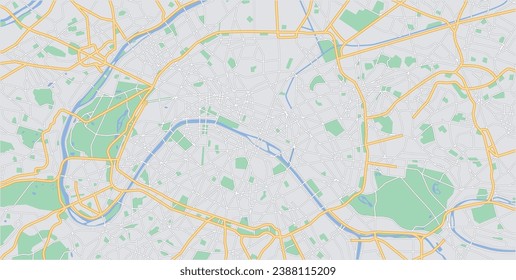 Layered editable vector illustration outline of Paris,France.