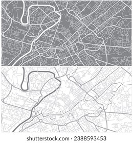 Esbozo de ilustraciones vectoriales editables por capas de Manchester, Gran Bretaña.