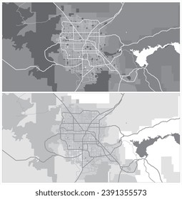 Layered editable vector illustration outline Map of Las Vegas,USA