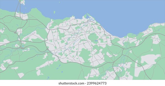 Layered editable vector illustration outline Map of Edinburgh,Scotland