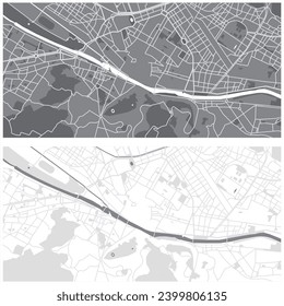 Layered editable vector illustration outline Map of Florence,Italy