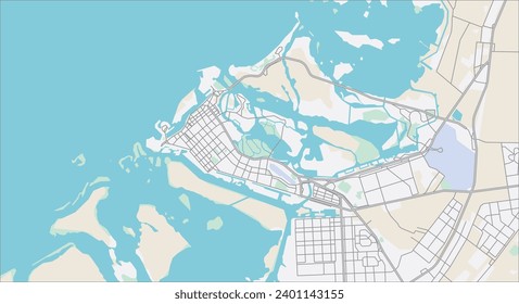 Layered editable vector illustration outline Map of Abu Dhabi,United Arab Emirates