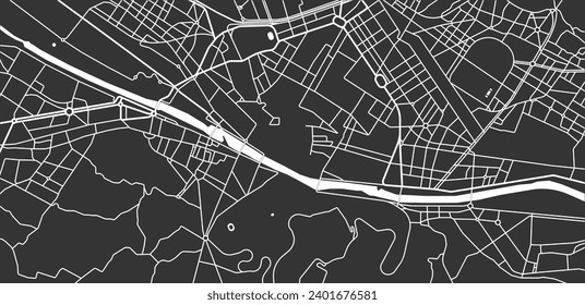 Layered editable vector illustration outline Map of Florence,Italy