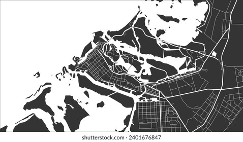 Layered editable vector illustration outline Map of Abu Dhabi,United Arab Emirates