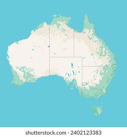 Esbozo de ilustración de vector editable por capas Mapa de Australia