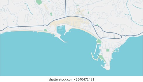Layered editable vector illustration outline of Cannes,France.