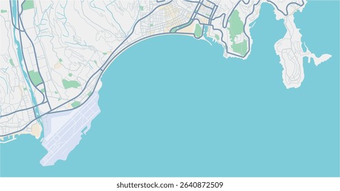 Layered editable vector illustration outline of Nice,France.