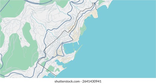 Layered editable vector illustration outline of Monaco.