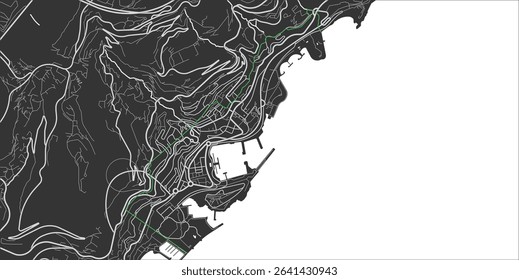 Layered editable vector illustration outline of Monaco.