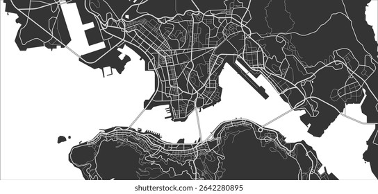 Esquema editável em camadas para ilustração vetorial de HongKong, China.