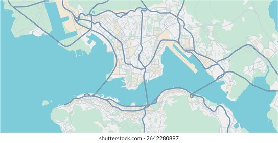 Esquema editável em camadas para ilustração vetorial de HongKong, China.