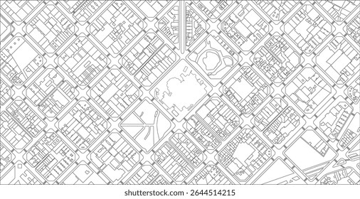 Layered editable vector illustration outline of detailed streets of Barcelona,Spain.
