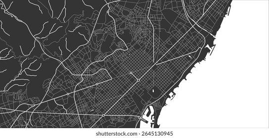 Layered editable vector illustration outline of Barcelona,Spain.