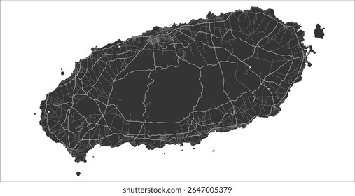 Layered editable vector illustration outline of Jeju Island,South Korea.
