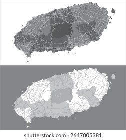 Layered editable vector illustration outline of Jeju Island,South Korea.