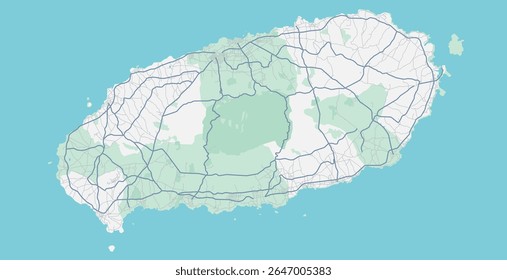 Layered editable vector illustration outline of Jeju Island,South Korea.