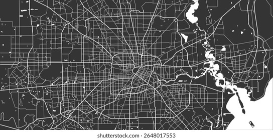 Esquema editável em camadas de ilustração vetorial de Houston, Estados Unidos.