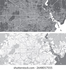 Esquema editável em camadas de ilustração vetorial de Houston, Estados Unidos.