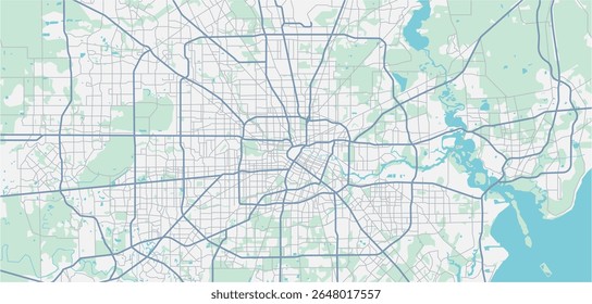 Esquema editável em camadas de ilustração vetorial de Houston, Estados Unidos.