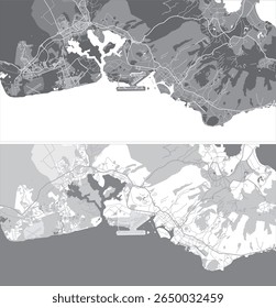 Esquema editável em camadas para ilustração vetorial de Honolulu, Estados Unidos.