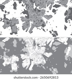 Esquema de ilustração vetorial editável em camadas de Helsinki, Finlândia.