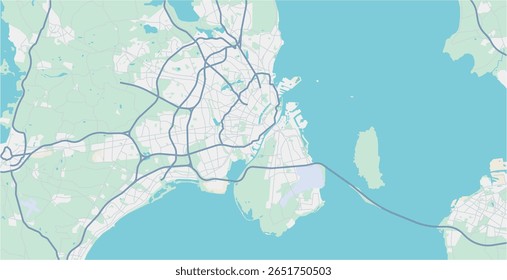 Esquema editável em camadas da ilustração vetorial de Copenhague, Dinamarca.
