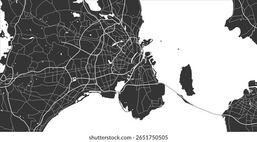 Esquema editável em camadas da ilustração vetorial de Copenhague, Dinamarca.