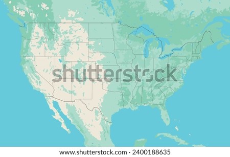 Layered editable vector illustration outline Map of the United States
