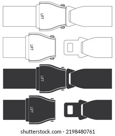 Layered editable vector illustration of seat belt on aircraft.
