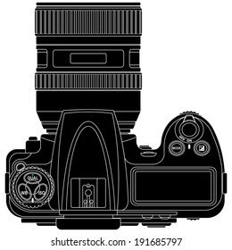 Layered editable vector illustration of silhouette Camera.