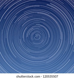 Layered editable vector illustration of Star Trail with long exposure effect.