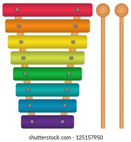 Layered editable vector illustration of Toy Xylophone.