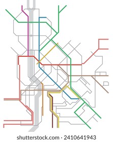 Layered editable Vektorgrafik von Traffic Network Map Budapest, Ungarn