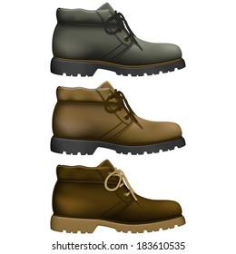 Layered editable vector illustration of  Work Boots with different color.