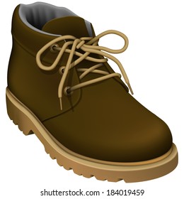 Layered Editable Vector Illustration Of Work Boots.