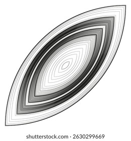 Layered ellipse pattern. Sharp eye symbol. Geometric vector form. Abstract line element.