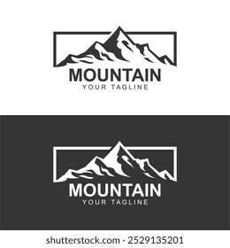 Diseño de Ilustración vectorial de Plantilla de logotipo de Vector de icono de montaña EPS en capas