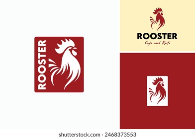 Layered EPS Vector of Rooster silhouette for Poultry Fowl or Fried Chicken Restaurant logo design